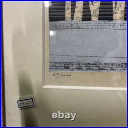 Fumio Fujita White Trees D Japanese Woodblock Print Framed Signed ED Numbered