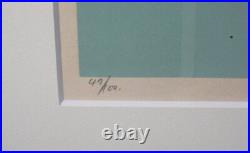 Funasaka Yoshisuke Lemon Glass Blue 43/70 Woodblock Print 1976 Autographed