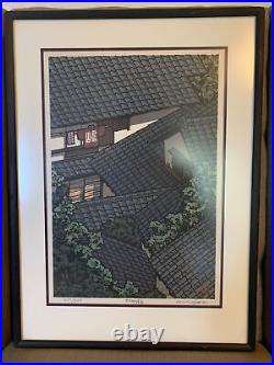 GENUINE Nishijima Katsuyuki ROOFS OF MARUTO-CHO TOWN woodblock print 477/800