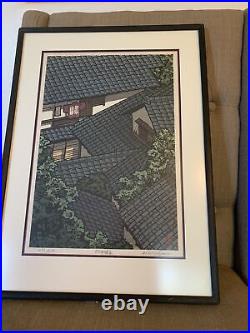 GENUINE Nishijima Katsuyuki ROOFS OF MARUTO-CHO TOWN woodblock print 477/800