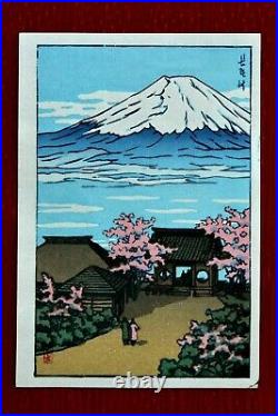Genuine Japanese Woodblock Print Kawase Hasui Mount Fuji In Spring