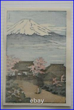 Genuine Japanese Woodblock Print Kawase Hasui Mount Fuji In Spring
