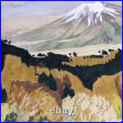 Genuine Work Toraharu Ishikawa Old Japanese Woodblock Print Mt. Fuji From Yoshid