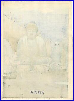 Gihachiro Okuyama JAPANESE Woodblock Print The Great Buddha In Kamakura