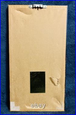 Gihachiro Okuyama Japanese Woodblock Print Sailboats and a Rocky Shore 10x5