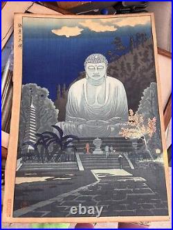 Gihachiro Okuyama The Great Buddha in Kamakura Woodblock Print