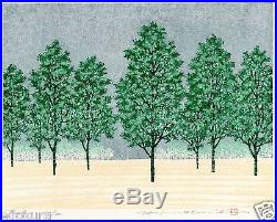 HAJIME NAMIKI JAPANESE Woodblock Print Forest Hand SIGNED by Pencil