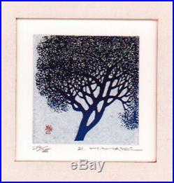 HAKU MAKI Japanese Woodblock SAN MON BON Print 21 TREE
