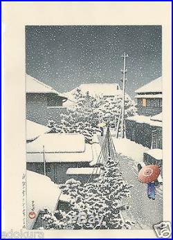 HASUI JAPANESE Hand Printed Woodblock Print SHIN HANGA Snow at Daichi