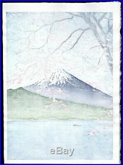 HASUI JAPANESE Woodblock Print SHIN HANGA Mt. Fuji Seen from Kisho, Nishiizu