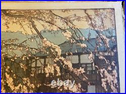 HIROSHI YOSHIDA posthumous print Japanese woodblock spring In A Hot Spring