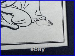 HISHIKAWA MORONOBU WOODBLOCK RELATED PRINT 2 LOVERS AUTUMN FIELD with SWORD JAPAN