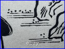 HISHIKAWA MORONOBU WOODBLOCK RELATED PRINT 2 LOVERS AUTUMN FIELD with SWORD JAPAN