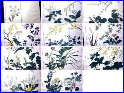 HOITSU Seasonal Flowers Woodcut album SHIKI NO HANA SE Woodblock print Book #1