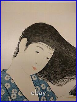 Hashiguchi Goyo Japanese woodblock print Woman Combing Her Hair