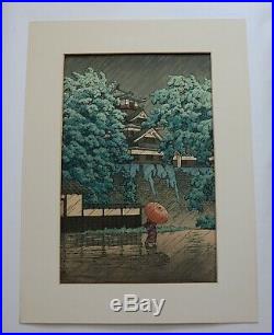 Hasui Kawase 1883-1957 Woodblock Print Udo Tower at Kumamoto Castle