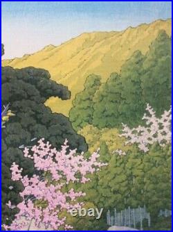 Hasui Kawase Izu Yugashima Ukiyo-e woodblock print Framed Japan