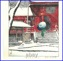 Hasui Kawase Woodblock Print HKS-1 Snow at Ueno Kiyomizudo First Edition 1929 JP