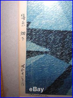 Hasui Woodblock Print Snowstorm at Hataori, Shiobara 1946