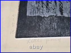 Hideo Hagiwara Little Pond Woodblock Print Signed Limited Edition 182/200 Rare