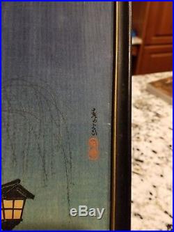 Hiroaki 1936 sealed Shotei spring evening Japanese Woodblock Print Ukiyoe