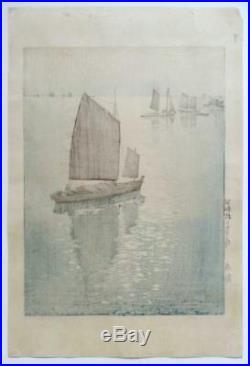 Hiroshi Yoshida -Calm Wind 1937 with pencil signature -1st Ed. Japanese Woodblock