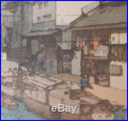 Hiroshi Yoshida, Canal in Osaka, Japanese Woodblock Print Jizuri