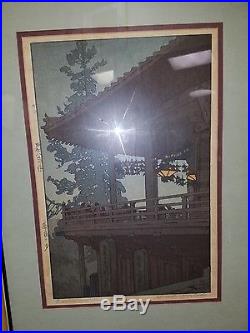Hiroshi Yoshida Evening in Nara Japanese Woodblock Print 1933