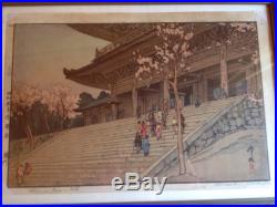 Hiroshi Yoshida Japanese Woodblock Print Chionin Temple Jizuri Seal Hand Signed