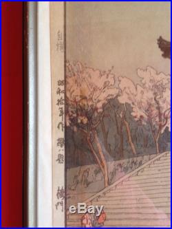 Hiroshi Yoshida Japanese Woodblock Print Chionin Temple Jizuri Seal Hand Signed