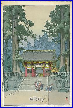 Hiroshi Yoshida Japanese Woodblock Print Toshogu 1937 Jizuri Seal