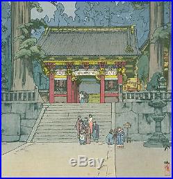 Hiroshi Yoshida Japanese Woodblock Print Toshogu 1937 Jizuri Seal