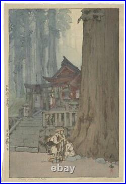 Hiroshi Yoshida, Misty Day in Nikko, Landscape, Original Japanese Woodblock Print