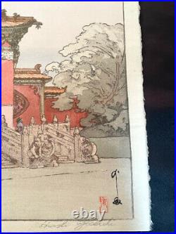 Hiroshi Yoshida Original Woodblock Print Japaniese 1937 Autographed Ukiyo-e