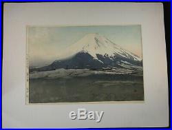 Hiroshi Yoshida Woodblock Mt. Fuji from Yoshida. Signed, 16 x 10 ½