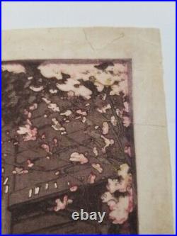 Hiroshi Yoshida Woodblock Print Chionin Temple Gate 1935, jizuri seal