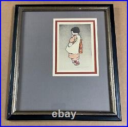 Hiroshi Yoshida Woodblock Print Little Girl 1927 Signed