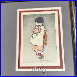 Hiroshi Yoshida Woodblock Print Little Girl 1927 Signed