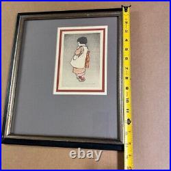 Hiroshi Yoshida Woodblock Print Little Girl 1927 Signed