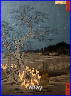 Hiroshige Woodblock Print New Year's Eve, Fox Fires, Oji 110Famous Views Of Edo