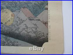 Hiroshige Woodblock Print Portrait Landscape Vintage Japanese Lot Of 2 Shono