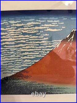 Hokusai Woodblock Print Fine Wind Clear Morning Red Fuji
