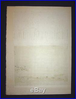 Huge Orig Japanese Woodblock Print LIMIT# PENCIL Sign 1973 Fujita Fumio White Fo