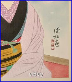 Ito Shinsui Genuine Japanese Woodblock Print Beauty And Cherry Blossoms