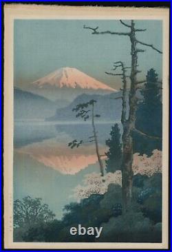 Ito Yuhan Mt Fuji from Tagonoura antique Japanese Woodblock Print