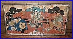 JAPANESE WOODBLOCK PRINTS Triptych Kabuki Samurai Warriors