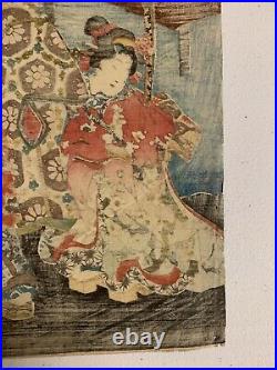Japanese Antique Woodblock Print Meiji period