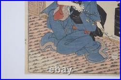 Japanese EDO Original Ukiyo-e woodblock print KUNIYOSHI from Japan