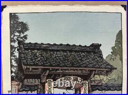 Japanese Hiroshi Yoshida Woodblock Print Bunnosuke Chaya Signed in 1933