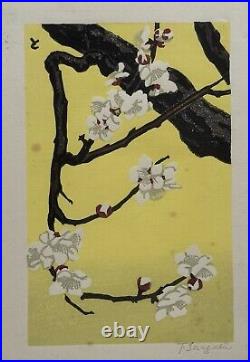 Japanese Print Small Woodblock Tomoo Inagaki Floral Theme #2 RARE